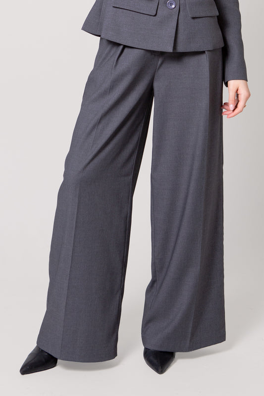 High-Waisted Wide-Leg Tailored Trousers