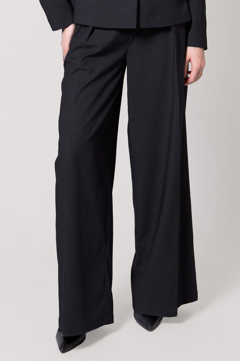 High-Waisted Wide-Leg Tailored Trousers