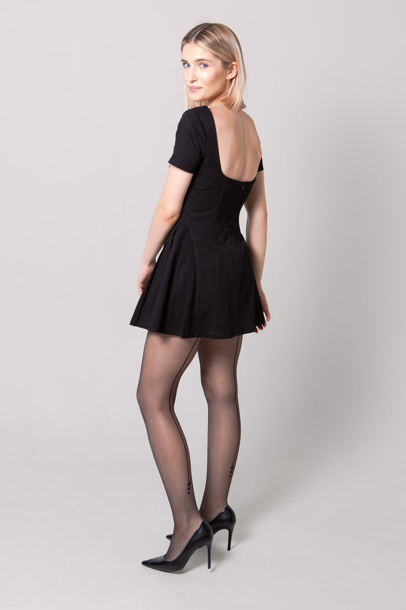 Fit-and-Flare Mini Dress with Hidden Shorts