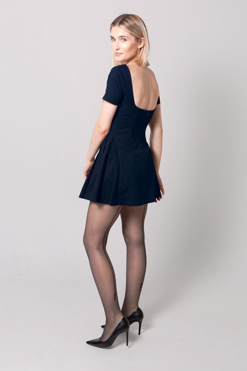 Fit-and-Flare Mini Dress with Hidden Shorts